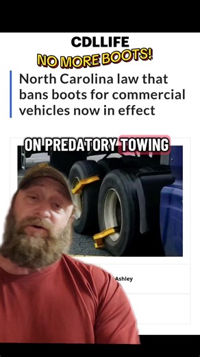 🎥🚨 TRUCKERS – YOU NEED TO SEE THIS RIGHT NOW! 🚨🎥 North Carolina just made history and BANNED wheel boots on semi trucks FOR GOOD! Starting TODAY, no more waking up to a locked rig and a $3,000–$6,000 ransom demand from predatory towers! “Can they boot semi trucks in NC?” → NO THEY CAN’T ANYMORE! 🔥 This is the BIGGEST win for drivers in years! NC just became the 4th state to say HELL NO to booting commercial vehicles (Florida, Mississippi, Tennessee already did it). Who’s next?! Drop your st