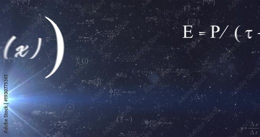 Camera panning right while formulas drifting inward and magnifying, showing math chemistry links