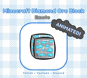 Minecraft Diamond Ore Block Animated Emote - Youtube, Twitch, Discord GIF   PNG Files - Etsy UK