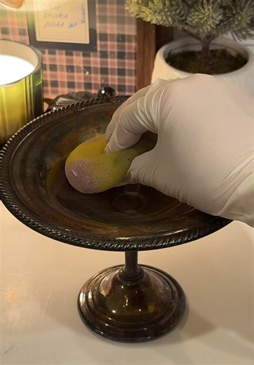 Cleaning a Vintage Silver Pedestal Bowl: Satisfying ASMR