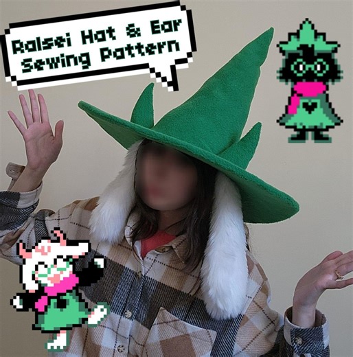 Ralsei Deltarune Cosplay Hat and Ear Pattern and Tutorial - Etsy Australia