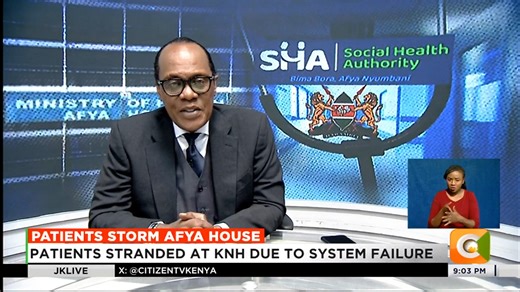 6.1K views · 223 reactions | Patients Storm Afya House: Patients storm Barasa’s office over SHA challenges Patients stranded at KNH due to system failure Security guards had a rough time to calm down the patients Akoth: Please help us, we are really suffering KNH admits system failure, say services restored Kamori: Additional personnel deployed in affected areas #JKLive Jeff Koinange | Citizen TV Kenya | Facebook