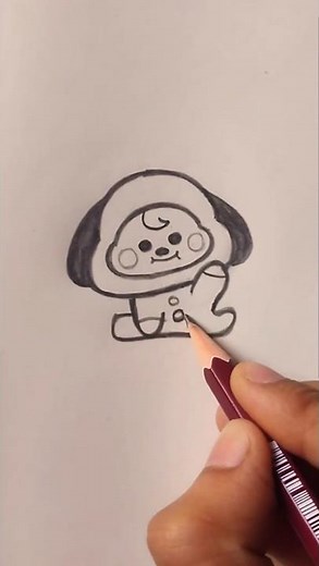 Cute Chimmy drawing💛 | BT21 Drawing | BTS💜 #easydrawing #tutorial #short ❤️
