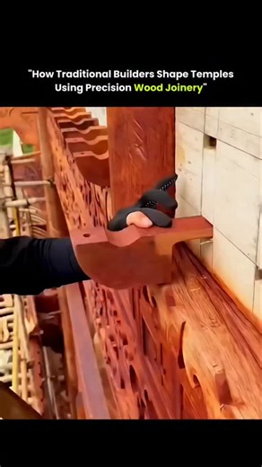Joy science on Instagram: "Traditional temple builders shaped massive wooden structures using precision joinery instead of nails or metal fasteners. Each beam was hand-cut to interlock perfectly with the next, allowing the structure to lock itself together through geometry and craftsmanship. This method distributed weight evenly, allowed natural flexibility, and helped temples withstand time, weather, and even earthquakes. What looks simple was the result of deep material knowledge, skilled hand