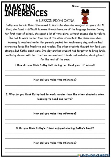 Making Inferences and Drawing Conclusions worksheet