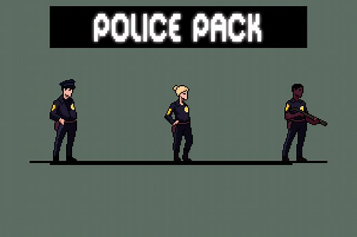 Police Sprite Sheets Pixel Pack by Free Game Assets (GUI, Sprite, Tilesets)