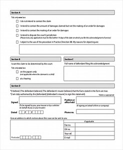 Acknowledgement Of Service Form D10 Pdf To Word