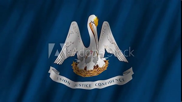 Celebrate Louisiana heritage with the state flag and symbol of unity