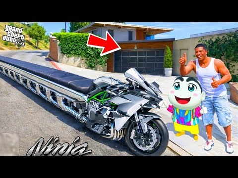 Franklin And Shinchan Make WORLD Longest Kawasaki zx10r Bike With The Help of SHINCHAN & CHOP GTA V!