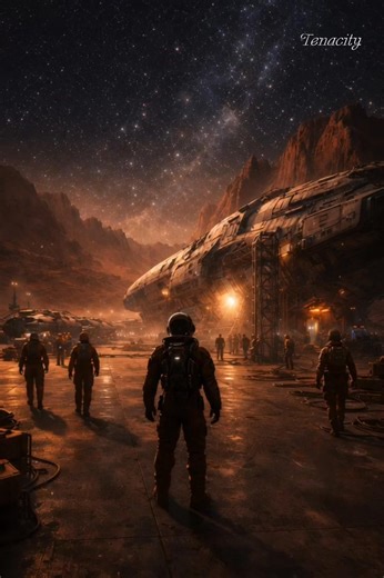 On the edge of an alien horizon, humanity builds its future one landing at a time. Every rocky cliff, every sunrise on a distant planet reminds us: the universe isn’t just something we observe—it’s something we’re becoming part of. Hashtags #PlanetaryExploration #SciFiFrontier #NewWorlds #SpaceportChronicles #HumanityAmongStars Keywords alien planet, spaceport, futuristic spacecraft, dawn on new world, human exploration | TenacityHub