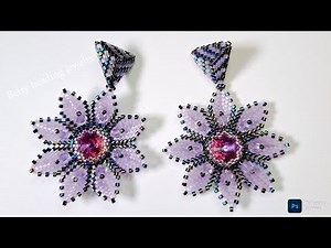 ‌Beaded flower for Earring and pendant elegant and easy to make ,beaded tutorial