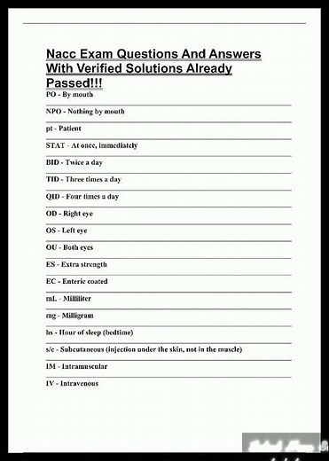 #learnexams Latest Nacc Exam Questions And Answers With Verified Solutions Already Passed video