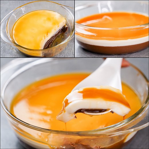 706K views · 10K reactions | 2 LAYRED MILK PUDDING RECIPE | EGGLESS & WITHOUT OVEN | EASY MILK PUDDING RECIPE | N'Oven Foods | Facebook