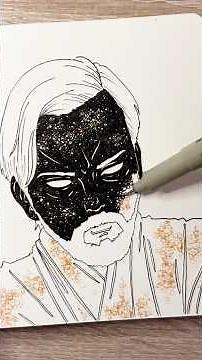 Drawing Cosmic Obi-Wan Kenobi ! 🧔🏼 | #starwars #shorts