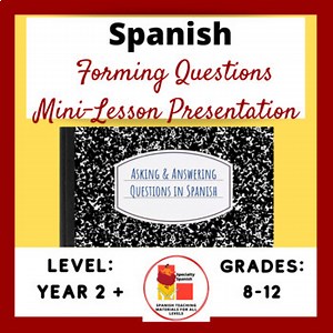Spanish Questions Mini Lesson Presentation & Activities