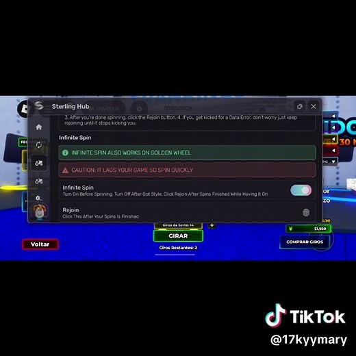 ensinando a usar o script #bluelockrivals #luckyspin #kaiser #script #sterlinghub