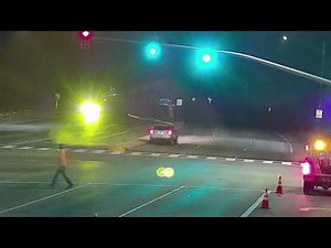Driver Hits Curb Exploding Tire
