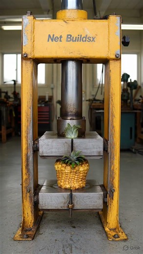 Hydraulic Press vs Real Pineapple 🍍 | Satisfying Industrial Crushing | Net Buildsx Experiment