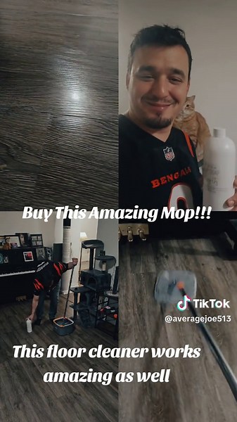 using this amazing Bomidi spin mop never gets old it works very well and it keeps to clean water. Separate from the dirty water, and it also comes with multiple pads. This is by far one of the best mops that I have ever used. Get yours today ##fyp #tiktokshop#clean #trending #catsoftiktok