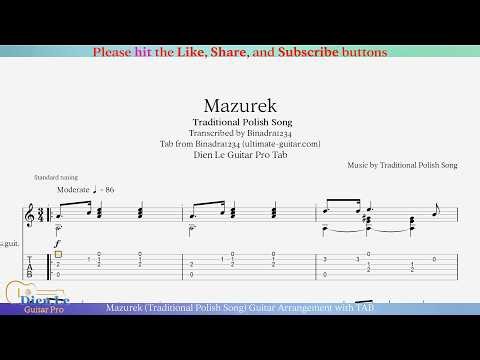 Mazurek (Traditional Polish Song) Guitar Arrangement with TAB