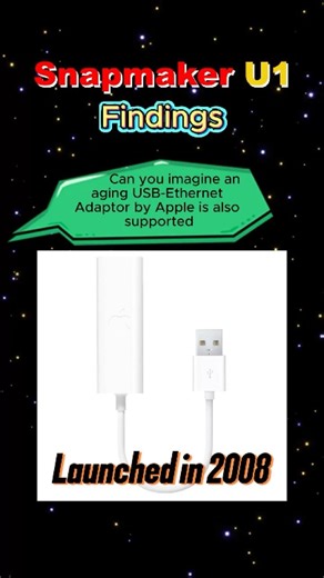 SHORT - Snapmaker U1 supports Apple's ancient USB-to-Ethernet adaptor #snapmaker #u1 #3dprinting