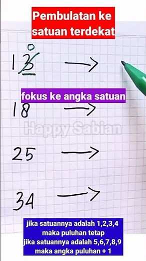 CARA PEMBULATAN KE SATUAN TERDEKAT #shorts