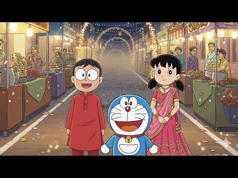 Doraemon Celebrates Diwali in India! 🪔 | AI Imagines Nobita & Shizuka's Festival of Lights ✨