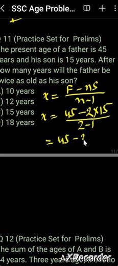 Age Problem Tricks and Shortcuts