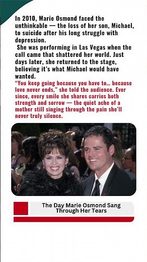 The Day Marie Osmond Sang Through Her Tears