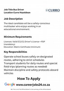 1.1K views | Job Type: Permanent (Support Staff) Location: Curro Hazeldean, South Africa Employment Type Full Time Closing Date: 29 August 2025 Start Date: 01 September 2025 Find The Application Link in The Comments Section To Apply | Job opportunities Available for 2025 | Facebook