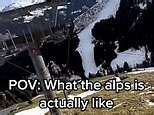 Skier films holiday with lack of snow on slopes during French Alps trip