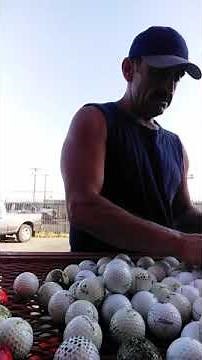 Cleaning golf balls the correct way. No scrubbing