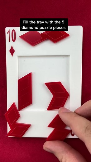 Solving the Diamond Puzzle: How to Fill the Tray with 5 Pieces
