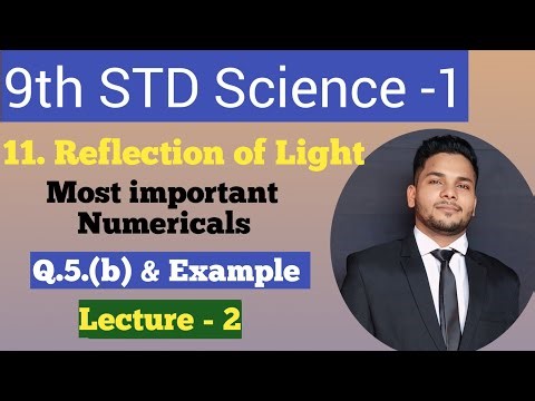 9th Std Science-1 | Chapter 11 Reflection of Light | Numerical Q.5(b) + Example |Lec-2 MH Board