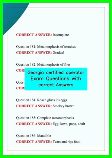 Georgia certified operator Exam Questions with correct Answers video