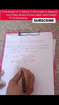 # CLASS 8 |DIRECT &, INVERSE PROPORTION|IF THE WEIGHT OF 12 SHEETS OF THINK PAPER IS 40 GRAMS