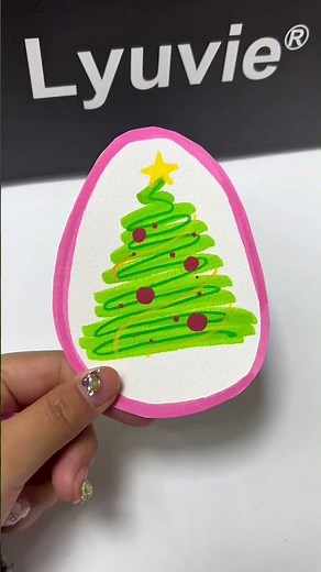 🎄Watch me turn simple paper into a cozy Christmas card with Lyuvie Acrylic Markers #art #creative