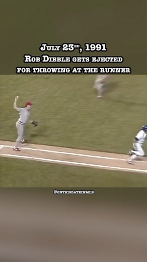 On This Date In Major League Ballers on Instagram: "#onthisdateinmlb 1991 - Reliever Rob Dibble fields a ball hit off Doug Dascenzo’s bat, when Dibble throws the ball it hits Dascenzo in the leg. The play results in Dibble being ejected. — : MLB — #MLB #MLBhistory #Baseball #BaseballTrivia #BaseballHistory #baseball #BaseballFacts #DailyMLB #MLBdaily #ilovebaseball #robdibble#ninetiesbaseball"