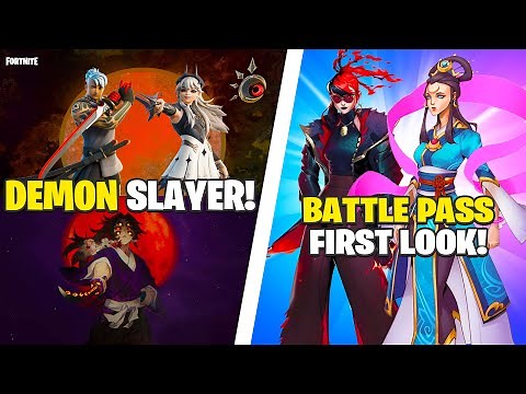 Fortnite Season 4 BATTLE PASS Skins! (Demon Slayer)