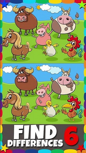 Can You Spot All 6 Animal Differences? Fun Puzzle for Kids!