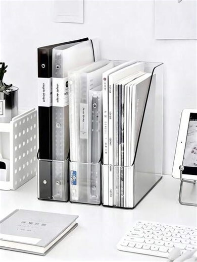 1/2/4-Piece Storage Rack Set, Desktop Bookshelf File Rack, A4 File Rack, Desktop Book Storage Box, File Storage Box, Bookshelf Information Rack, Stationery Rack, Children's Bookshelf, Transparent Bookshelf, Bookshelf Storage, File Rack For Schools, Bookshelf Stand, Student Dormitory Stationery And Book Storage Box Integrated Design | SHEIN