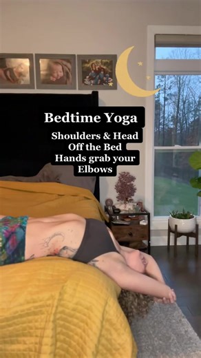 Bedtime Yoga 🌙 do these 3 poses right before bed for a peaceful night’s rest… nighty night 😘
