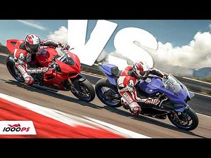 Ducati Panigale V2 vs Yamaha R9 - comparison test - battle of the mid-range supersports bikes!