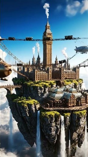 Flying Through a Steampunk Victorian London in the Clouds ☁️🎩