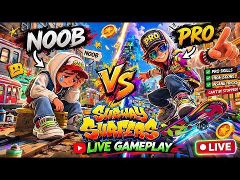 Subway Surfers NOOB vs PRO 🔥 Live Gameplay | Noob to Pro Skills Challenge 😱