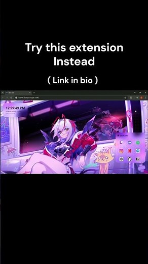 stop using boring chrome window try this #chrome #anime #aestheticwallpaper #extensions #gamingsetup