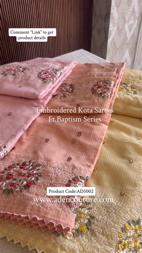 Aden Couture on Instagram: "Introducing our embroidered silk kota sarees ,a perfect blend of grace, purity, and elegance for church wear, baptism ceremonies, and Holy Communion celebrations in three most beautiful shades To place your order, please visit: 🌐 www.adencouture.com (Link in bio) 🛍 Product Code: AD3008 For any further queries or assistance: 📩 DM us on Instagram 📱 WhatsApp: 9074986592 (Please note: This is our only official WhatsApp number. We are not responsible for any fraudulent