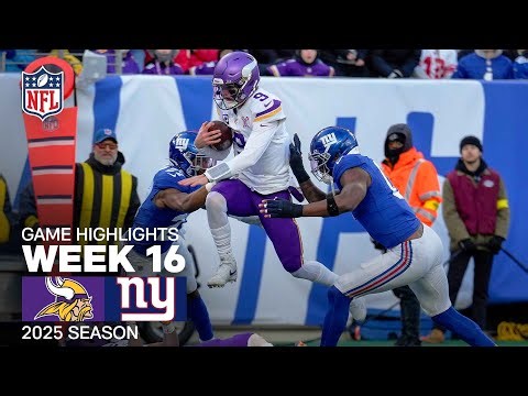 Minnesota Vikings vs. New York Giants Game Highlights | NFL 2025 Season Week 16