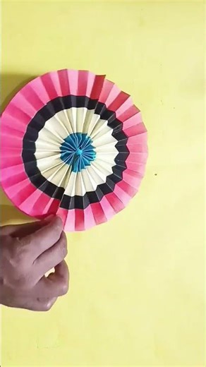 DIy make easy paper fan 🪭 #diy #craft #colourpapercraft #shorts #youtubeshorts #papercrafts #art