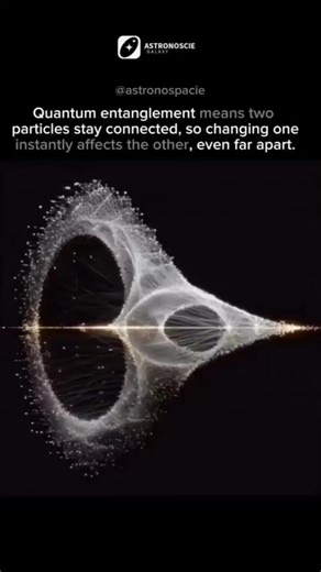 Quantum entanglement means two particles can stay connected no matter how far apart they are. Measure one, and the other responds instantly. It’s real, it’s proven, and it’s one of the strangest things in physics — and it’s often used as a metaphor for how deeply connected humans can feel across distance. #QuantumEntanglement #QuantumPhysics #ScienceExplained #fyp #didyouknow